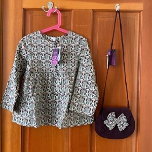 Jacadi Paris Liberty of London Blouse and Purse Set